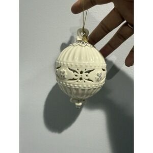Vintage LENOX 2004 Thank You Keepsake Ball Jeweled Christmas Ornament with Box N